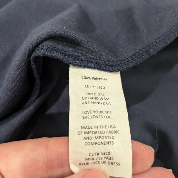 Show Me Your Mumu Small Kylie Lace Up Dress Blue with Pastel Floral - Picture 6 of 8